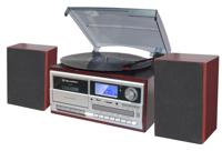 Roadstar HIF-8892EBT Mini Hi-Fi Music System Platenspeler 33/45/78 omwentelingen, digitale radio PLL FM-radio, CD-MP3-speler, cassette, Bluetooth, opnamefunctie, USB, SD-kaart, afstandsbediening, hout - thumbnail