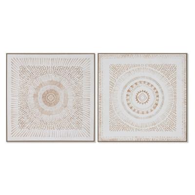 Schilderij Home ESPRIT Mandala Scandinavisch 100 x 4 x 100 cm (2 Stuks)