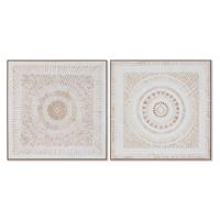 Schilderij Home ESPRIT Mandala Scandinavisch 100 x 4 x 100 cm (2 Stuks) - thumbnail