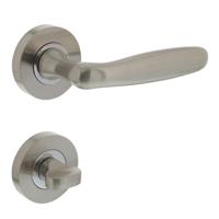 Intersteel Deurkruk Bjorn op rozet met toilet-/badkamersluiting - nikkel mat - thumbnail