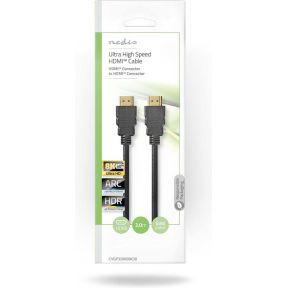 HDMI Kabel | HDMI Connector | HDMI Connector | 8K@60Hz | eARC | Verguld | 3.00 m | PVC | Zwart | Polybag