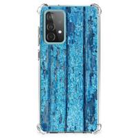 Samsung Galaxy A52 4G/5G Stevig Telefoonhoesje Wood Blue - thumbnail