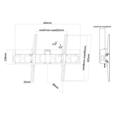 Neomounts Flatscreen wandsteun en mediabox houder LFD-W2640MP bevestiging