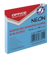 OFFICE products memoblok Neon, ft 76 x 76 mm, 100 vel, neonblauw - thumbnail