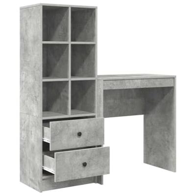 Bureau met lade 2 pcs Beton Grijs