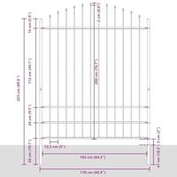Tuinhek 5 pcs Grijs 170 x 225 cm Gepoedercoat staal - thumbnail