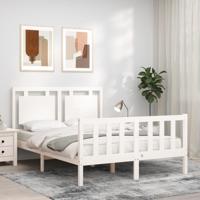 Bedframe zonder matras massief grenenhout wit 120x200 cm - thumbnail