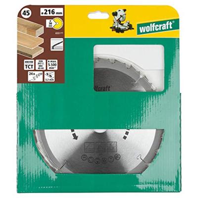 Wolfcraft Kap- en verstekzaagblad | HM | 24 Zähne | Ø216mm | 1 stuk - 6551000