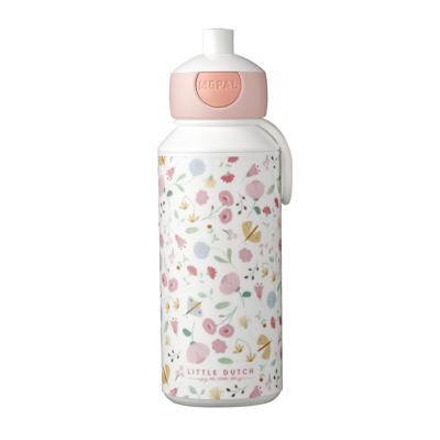 Mepal campus pop-up drinkfles little dutch flowers and butterflies 400 ml roze/wit