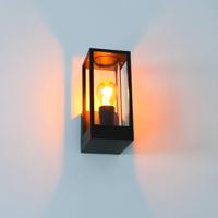 LED&apos;s Light LED Wandlamp met glazen ruiten - Rechthoek - E27 fitting - IP44 - Zwart - thumbnail