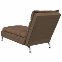 Chaise longue met kussens stof bruin - thumbnail