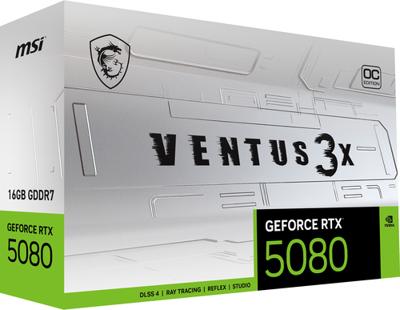 VGA MSI GeForce RTX 5080 16G VENTUS 3X OC WHITE VGA MSI GeForce RTX 5080 16G VENTUS 3X OC WHITE
