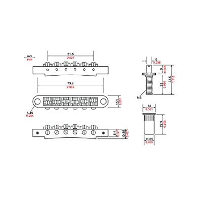 TonePros TPFR Chrome Metric Locking TOM Style Bridge met roller saddles