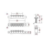 TonePros TPFR Chrome Metric Locking TOM Style Bridge met roller saddles - thumbnail