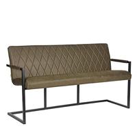 LABEL51 Eetkamerbank Denmark - Army green - Microfiber - 155 cm - thumbnail