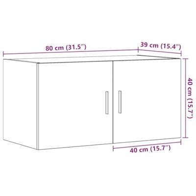 Wandkast 80x39x40 cm bewerkt hout oud houtkleurig Wandkast 80x39x40 cm bewerkt hout oud houtkleurig