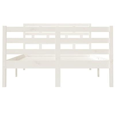 Bedframe massief hout wit 120x190 cm Bedframe massief hout wit 120x190 cm