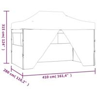 Partytent met 4 zijwanden inklapbaar 3x4 m staal antraciet - thumbnail