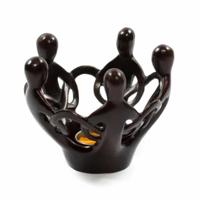 Beeld Polystone Vriendenkring 5 Personen Bruin (12 cm) - thumbnail