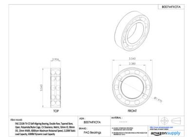 FAG 2210-K-TVH-C3 Pendelkogellager Boordiameter 50 mm Buitendiameter 90 mm Toerental (max.) 8000 omw/min