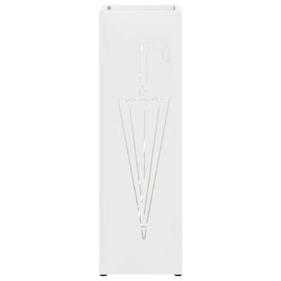 VidaXL Paraplu standaard met opslag wit 15,5 x 15,5 x 49 cm metaal
