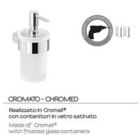 Zeepdispenser Sapho Pirenei Hangend 125 ML Chroom / Satijnglas - thumbnail