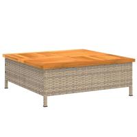 Parasolvoetbedekking 70x70x25 cm poly rattan acaciahout beige - thumbnail