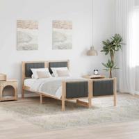 Bedframe Bruin en donkergrijs 120 x 190 cm Massief grenenhout - thumbnail