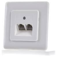 Rutenbeck UAE 8/8(8/8) Up rw Netwerkdoos Inbouw (in muur) Inzet met centraalstuk en frame Wit - thumbnail