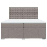 Boxspring met matras stof taupe 200x200 cm - thumbnail