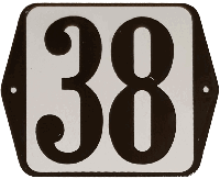 Huisnummer naambordje standaard 15x12 cm nummer 38 - Warentuin mix - thumbnail