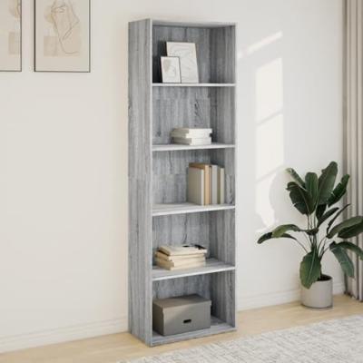 Boekenkast 60x30x189 cm bewerkt hout grijs sonoma eikenkleurig Boekenkast 60x30x189 cm bewerkt hout grijs sonoma eikenkleurig