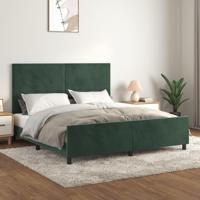 Bedframe met hoofdeinde fluweel donkergroen 180x200 cm - thumbnail