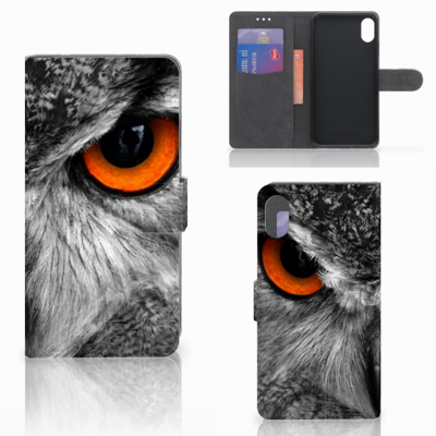 Apple iPhone Xs Max | Telefoonhoesje | Met pasjeshouder | Uil