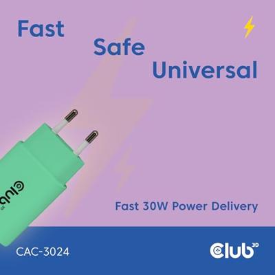Club3D CAC-3024 USB-C® oplader 30 watt 2 stuks groen