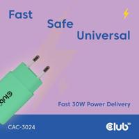 Club3D CAC-3024 USB-C® oplader 30 watt 2 stuks groen - thumbnail
