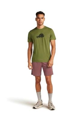 Icebreaker 150 Tech Lite SS Cosy Camper T-shirt Heren Sphagnum XL