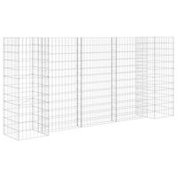 VidaXL Gabion plantenbak h-vormig 260x40x120 cm staaldraad - thumbnail