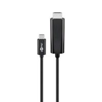 USB-C naar HDMI kabel - 3840*2160p @ 60Hz & 3D - USB-C adapterkabel - 1,8 meter - Zwart - thumbnail