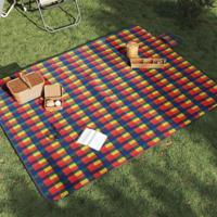 VidaXL Picknickkleed opvouwbaar geruit 200x150 cm fluweel meerkleurig - thumbnail