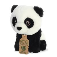 Eco Nation Pluchen knuffel - mini - panda - 13 cm - thumbnail