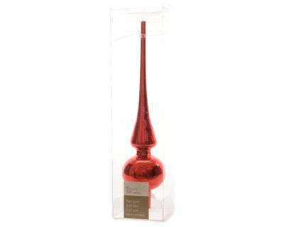 Decoris piek glas kerstrood glans 6x26cm