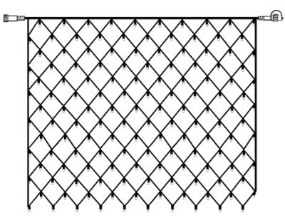 System-24 koppelbare netverlichting 140 lamps warm wit, 200x200cm System-24 koppelbare netverlichting 140 lamps warm wit, 200x200cm