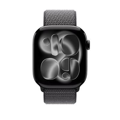 Apple Watch Band - Geweven sportbandje - 46 mm - Donkergrijs - Extra large