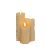 Anna&apos;s Collection LED druipkaars 3d flame set 11x16.5 cm ivoor 3 stuks - thumbnail
