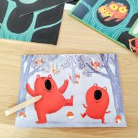 Kraskaarten Dieren om te ontdekken DJECO groen - thumbnail