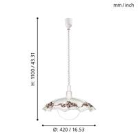 Eglo HanglampVetro Flowerprint gegolfd wit - 3041 - thumbnail