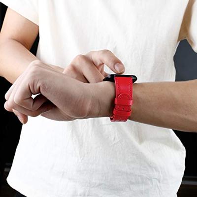Fitbit Versa 1 / 2 & Lite leren bandje - Rood Fitbit Versa 1 / 2 & Lite leren bandje - Rood