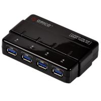 ORICO H4928-U3 ABS hoge snelheid 4 ports USB 3.0 HUB met 12V voedingsadapter voor Smartphones / Tablets(zwart) - thumbnail