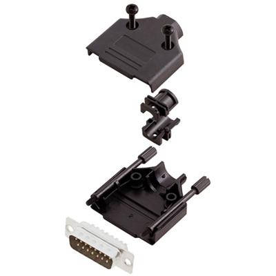 TRU COMPONENTS TCDTPKP15DBPK 7708716 D-sub male connectorset 180 ° Aantal polen: 15 Soldeerkelk 1 stuk(s)